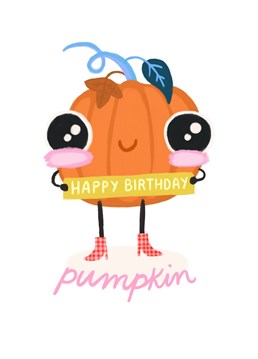 Wish your favourite Autumn baby a Happy Birthday with this adorable Pumpkin card!