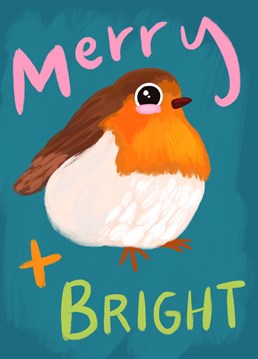 Spread some holiday cheer with this adorable Robin Christmas card!