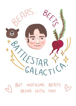Adorably illustrated, this Dwight Anniversary card inspired by The Office is the cutest little gift for your loved one!