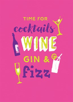 It's a triple whammy! Cocktails, wine, gin and fizz, the only way to celebrate a special occasion. Send this Unknown Ink Birthday card and let them know.