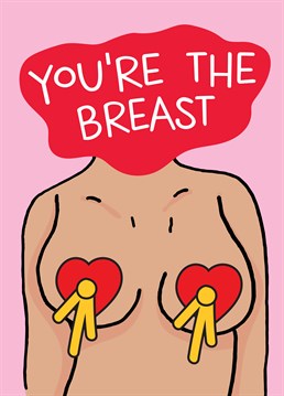 Don't be a boob, let them know they're the breast with this hilariously naughty Valentine's card by Scribbler. Also perfect for an anniversary.