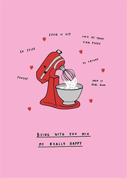 A Valentine's Anniversary card for anyone who watches Bake Off and lives for a dirty baking inneundo. Remember to watch out for a soggy bottom! Designed by Scribbler.