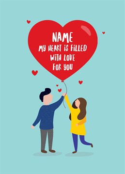 You're fit to burst at the amount of love you have for that special someone! Show them you care with this adorable personalised Valentine's card by Scribbler.