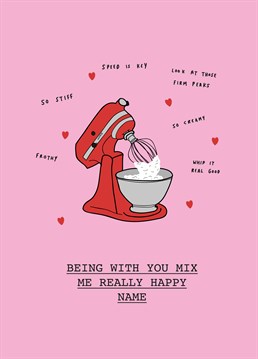 A personalised card for anyone who watches The Great British Bake Off and lives for a dirty baking inneundo. Remember to watch out for a soggy bottom! Valentine's design by Scribbler.
