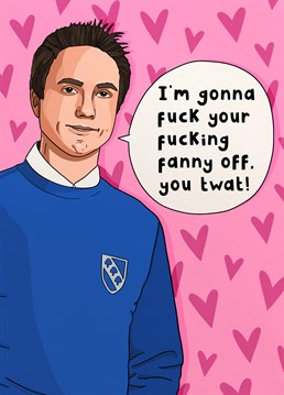 Send Simon to talk dirty to your partner with this rude Valentine's card that's sure to seduce an Inbetweener's fan. Designed by Scribbler.
