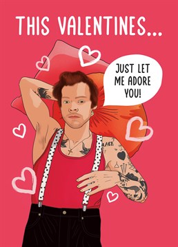 The perfect musical themed Valentine's card for a Harry Styles fan, let your loved one know you'd walk through fire for them. Designed by Scribbler.