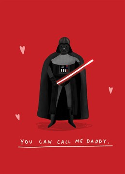 Bring that special someone over to the Dark Side this Valentine's Day and get ready to show them your lightsaber! Star Wars inspired card by Scribbler.
