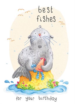 Give this grumpy little seal on a rock to a friend or loved one and maybe he will smile for you! This fun little Birthday card is perfect for all ages and fans of seals.
