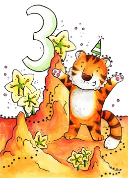 This tiger couldn't be more excited that someone you know I turning three. Three! All the friendly termite friends came out to celebrate too, but they don't do party hats small enough unfortunately. Designed by Vicky Kuhn Illustration.
