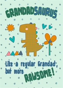 Surprise your Grandad with this fun GrandadSaurus birthday, father's day, or just because card.