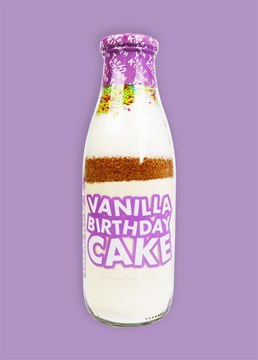 <p>Introducing: Baking made simple in 7 easy steps thanks to these ingenious Baking Bottles from our friends at Treat Kitchen!<br /><br />There&rsquo;s nothing &lsquo;vanilla&rsquo; about this Vanilla Birthday Cake mix! Give the gift of a fun activity AND a yummy treat in one stylish bottle. Ideal for budding bakers or the perfect family activity for a rainy day, this handy cookie kit is hassle-free, easy to make and (most importantly) delicious to eat!&nbsp;Bursting with that classically sweet vanilla birthday cake flavouring that you remember from childhood birthday parties, this cake mix is verging on heavenly and sure to hit you with a giant wave of nostalgia!<br /><br />These novelty bottles make a unique birthday gift for all ages and the perfect solution to throwing away packaging. With less than 1% packaging waste, feel smug that you're treating yourself to something delicious whilst helping the environment - simply wash and reuse or recycle!</p><p>Baking Instructions<br />1. Into two bowls, separate the yolks from the whites of 12 eggs.<br />2. Beat the egg whites into a stiff foam and whisk the yolks until combined.<br />3. Add the contents of the bottle into the yolks and mix together until smooth.<br />4. Carefully fold in the egg whites until fully combined.<br />5. Pour the mixture into a prepared 30cm round cake tin.<br />6. Preheat oven to 180&deg;C and bake the cake for 1 hour and 15 minutes or until cooked all the way through.<br />7. Let the cake cool before serving and enjoy!</p><p>Vanilla Birthday Cake Baking Bottle 633g (720ml) - Serves 22<br /><br />Nutritional Information (per100g): Energy 1553kJ Energy 366kcal Fat 1.1g of which saturates 0.2g Carbohydrate 82g of which sugars 40g Protein 6.5g Salt 0.02g<br /><br />Ingredients: </p><p><strong>WHEAT </strong>Flour, Granulated Sugar, Brown Sugar, Mixed Fruit and Cereal Flavour Sugar Dragee (Sugar, Glucose Syrup, Dextrose, Natural Flavours, Colours: Black Carrot, E100, E133), Baking Powder (Stabilizer: Disodium-Pyrophosphate, Raising Agent: Sodium-Bicarbonate, Corn Starch), Sunflower Lecithin.<br /><br /><strong>Allergy Advice: For allergens including cereals containing gluten, see ingredients in BOLD.<br /><br />Warning: Also not suitable for peanut, nut, milk and soy allergy sufferers due to manufacturing methods.</strong></p>