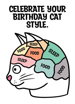 Send this cheeky cat brain card to wish your loved one a happy birthday - cat style!