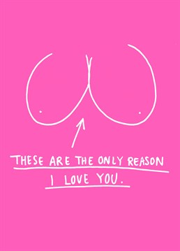 A funny Valentine's Anniversary card from Whale And Bird. If boobs are what floats your boat, then this is the Anniversary card for you.