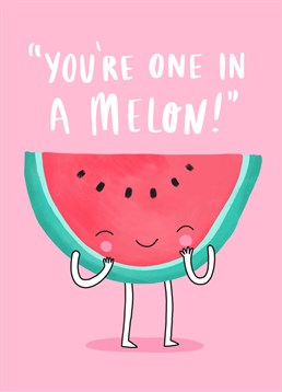You're more than special, your one in a melon. Say Happy Valentine's with this fun Whale And Bird card.