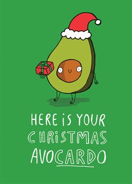 Send this Whale And Bird Christmas card to someone who loves avocados and puns!