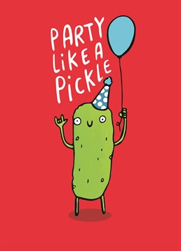 Clearly pickles know how to throw a party! Send this Whale And Bird Birthday card to someone on their special day.