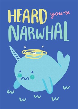 Well, there's nothing cuter than this Whale And Bird card to make them feel much better.