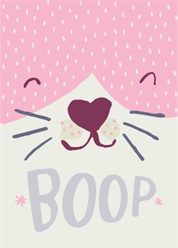 Aren't cats faces just so boopable!? Send a boop to them with this cute Birthday card by Whale And Bird.