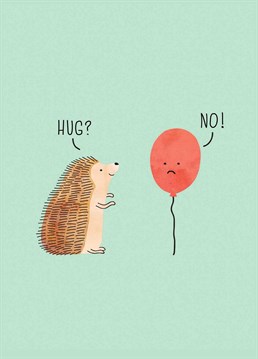 That poor little hedgehog, he only wants a hug! Know someone who hates hugging? Then this Whale And Bird Birthday card is perfect for them.