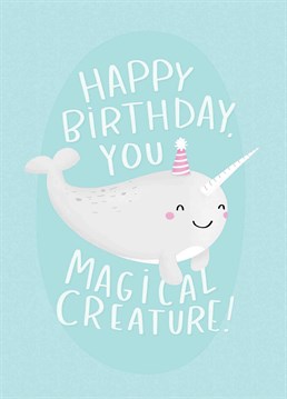 This Whale And Bird card is so cute! Send a magical creature this magical creature and wish them a wonderful birthday.