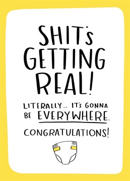 Just think of the mountains of nappies they'll be inundated with! Send your congrats with this silly Whale And Bird card.