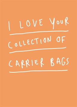 The perfect Whale & Bird Anniversary card for a serial plastic bag hoarder on Valentine's; just one of the reasons why you love them. With all the best eco-friendly intentions, they somehow never remember to take one to the shops with them!