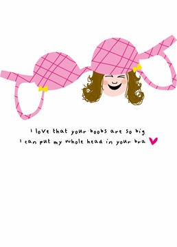 Did you know that bras have many other uses, like as hats for example? Send this cheeky Whale & Bird Birthday card to lovingly celebrate a friend who's been gifted in the chest department!