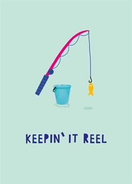 School a keen fisher with this sofishticated fishing pun Birthday card by Whale & Bird.