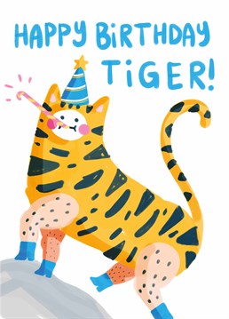 Easy tiger! Send this Whale & Bird birthday card to a party animal who'll never change their stripes.