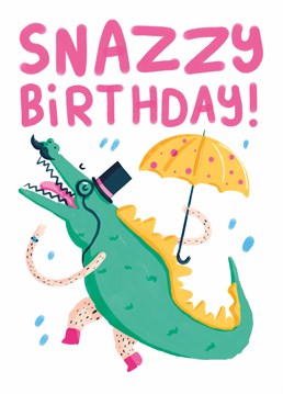 Don't be afraid to dance in the rain! Wish a dapper old chap a very snazzy birthday with this quirky design by Whale & Bird.