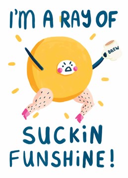 Give this funny Whale & Bird Birthday card to someone who definitely shines as aggressively as the sun! Until they've had their fourth coffee that is!