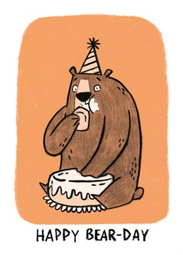 Bears, cake and party hats. It must be someones bear-day! This is the perfect Birthday card for such an occaision. Design by Whaly & Bird.