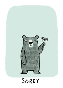Quirky illustrated little bear themed card from Whale & Bird.