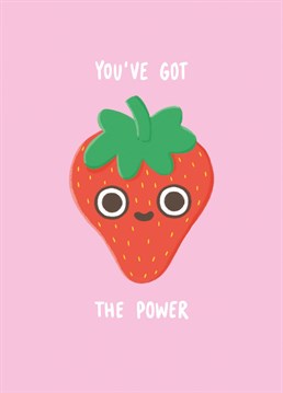 Quirky and Motivation illustrated strawberry themed card from Whale & Bird.