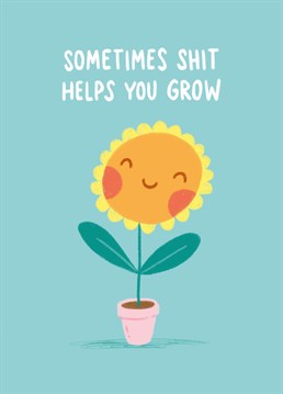 Quirky and Motivation illustrated sun flower themed card from Whale & Bird.