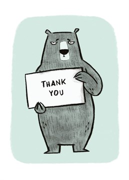 Quirky illustrated bear themed Thank You card from Whale & Bird.