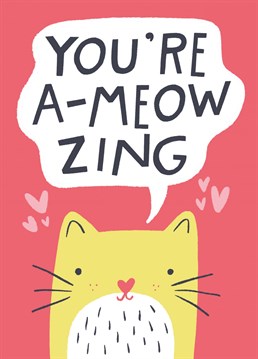 Quirky illustrated cat themed Birthday card from Whale & Bird.