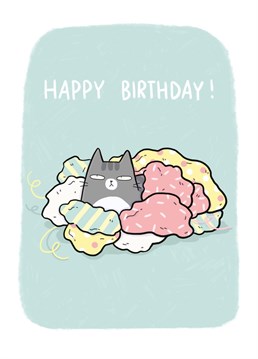 If only humans were as happy as cats with just wrapping paper for their birthdays! Design by Whale & Bird.