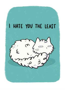 I hate you the least. Perfect for the grumpy cat in your life! Design by Whale & Bird