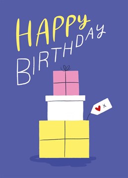 You don't need flashy cards or words, the simplest sentiment says it all. Send some happy birthday wishes to someone you care about with this effortless blue birthday card. Design by Whale & Bird.