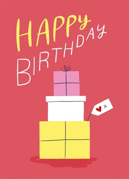 You don't always need grand words, sometimes the simplest sentiment is best. Send some happy birthday wishes to someone you care about with this effortless red birthday card. Design by Whale & Bird.