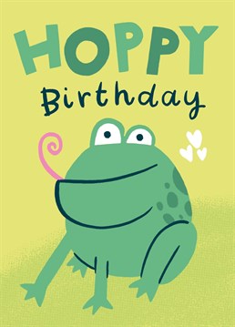 Don't frog-et their birthday with this sweet frog card! Design by Whale & Bird.
