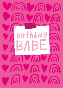 Wish the a happy birthday with all things pink with this cute Birthday Babe card. Design by Nikki Miles for Whale & Bird.
