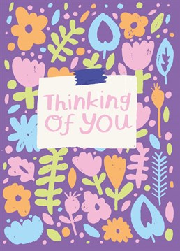 Simple pastel florals makes this card perfect for letting them know you care. Design by Nikki Miles for Whale & Bird.