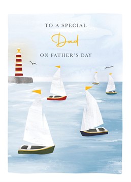 Send this lovely, nautical-themed design to a sailing mad dad on Father's Day and make him smile. Designed by Scribbler.