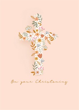 Send special blessings to a little one with a beautifully illustrated, floral design that celebrates their Christening Day. Designed by Scribbler.