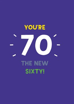 Didn't anyone tell you that 70 is the new 60? Make them feel better about hitting a new decade with this fun, typographic Scribbler card.