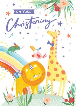 All the animals have ensembled to celebrate this very special day! Send this totally cute and beautifully illustrated Scribbler card to commemorate a Christening.