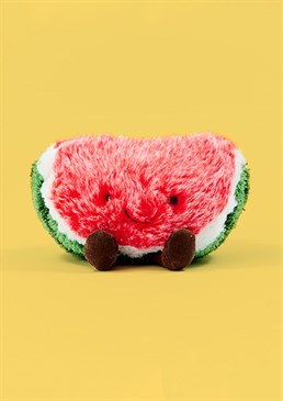 <ul><li>One in a melon!</li><li>A little slice of summer</li><li>Irresistibly soft and squishy</li><li>Suitable from birth</li><li>Dimensions: 14cm high, 15cm wide (Small)</li></ul><p>The Amuseable Watermelon by Jellycat is a mouth-wateringly cute and cuddly companion that&rsquo;ll add a fruity splash of fun and colour into your life! Give someone the gift of their favourite snack in fluffy form and it&rsquo;ll feel like summer all year long.<br /><br />The perfect pink, plush companion with two-tone green stripy outer, this unbelievably fluffy Watermelon really needs to be cuddled to believe how soft it is. This toy is suitable for newborns and a great, unique gift for all ages. Its shape would even make it a great little cushion or travel pillow!</p>