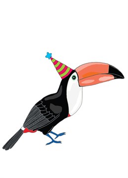 A toucan ready to parrrrr-tay. Designed by You've got pen on your face.